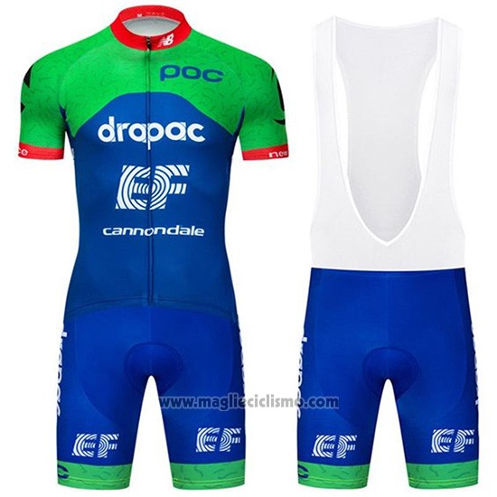 2019 Abbigliamento Ciclismo EF Education First Verde Blu Manica Corta e Salopette